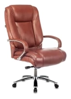 Кресло руководителя T-9925SL Кожа, Металл, Светло-коричневый Leather Eichel (кожа)/Хром (металл)