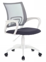 Кресло CH-W695NLT Ткань/пластик/сетка, Серый TW-12 (ткань)/Серый TW-04 (сетка)/Белый (пластик)