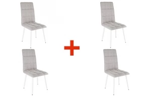 Набор стульев Турин 2 (4 шт.) (пепельный (велюр)/белый)